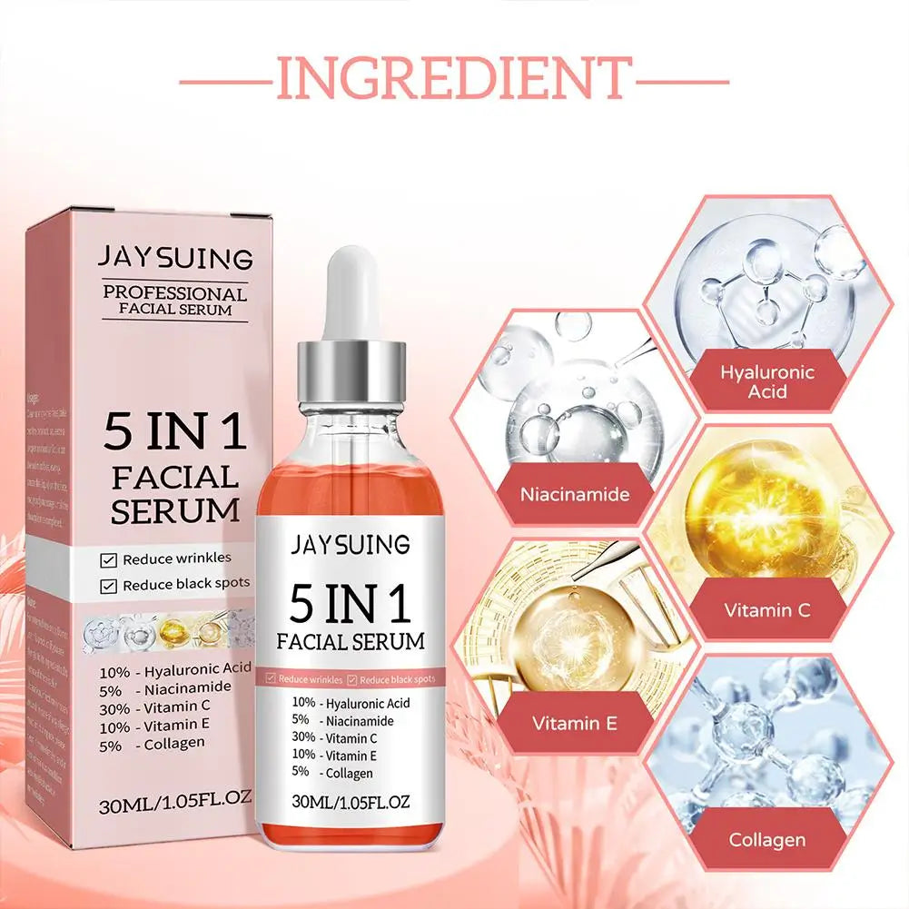 5 In 1 Face Serum containing high quality Vitamin C and Hyaluronic Acid