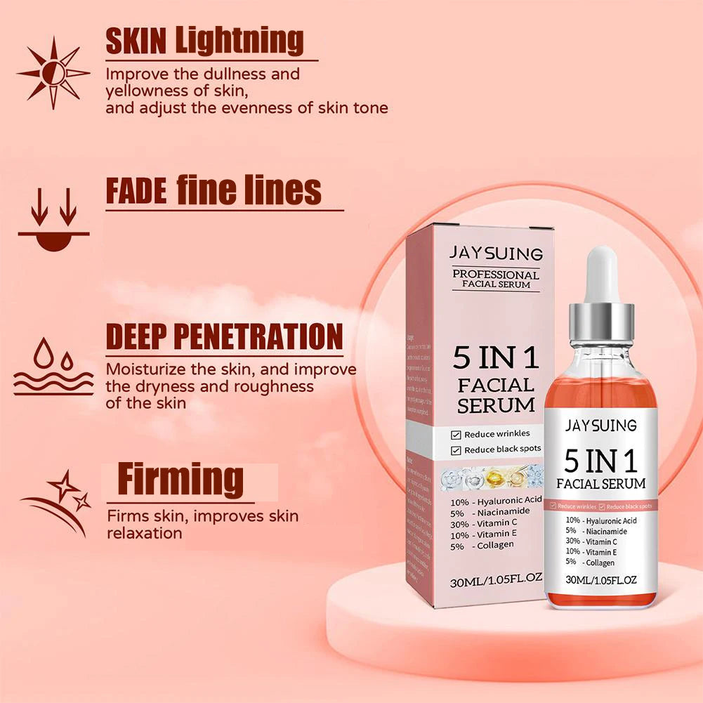 5 In 1 Face Serum containing high quality Vitamin C and Hyaluronic Acid