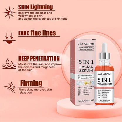 5 In 1 Face Serum containing high quality Vitamin C and Hyaluronic Acid