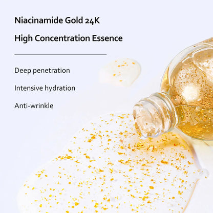 24K Gold Niacinamide Face Serum Anti Ageing Skincare Set